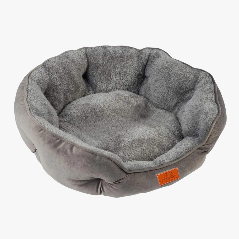 Panier pour Chien Rond Gris avec Rebord
