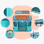 Tente pour Chien Pliable Rectangulaire Bleue