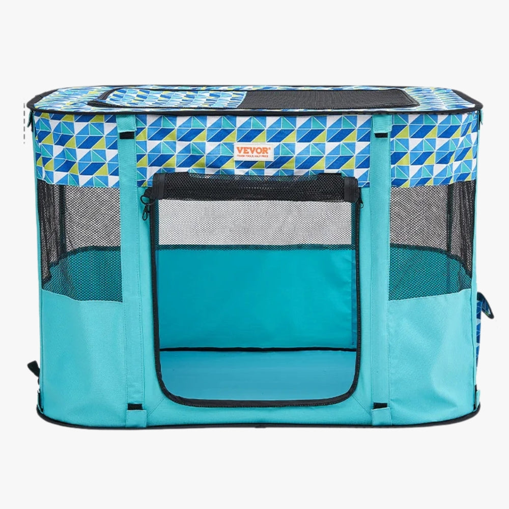 Tente pour Chien Pliable Rectangulaire Bleue