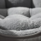 Panier pour Chien Rond Gris avec Rebord