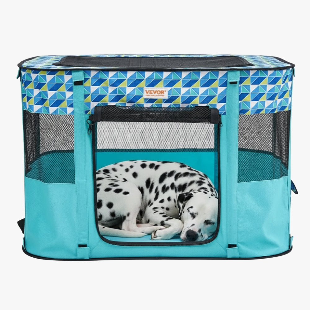 Tente pour Chien Pliable Rectangulaire Bleue