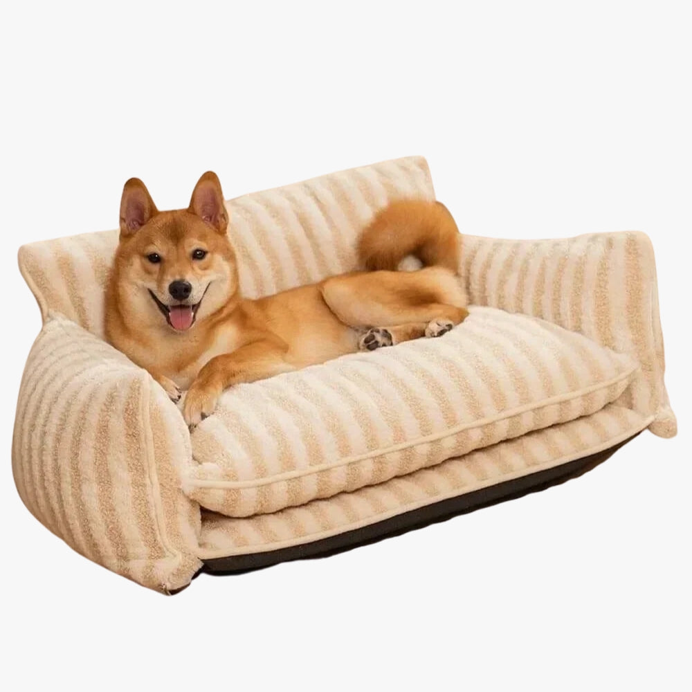 canape-pour-chien-a-rayures-beige-angle