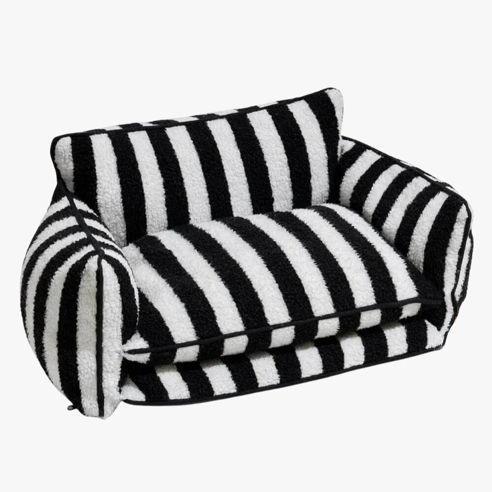 canape-pour-chien-a-rayures-noir