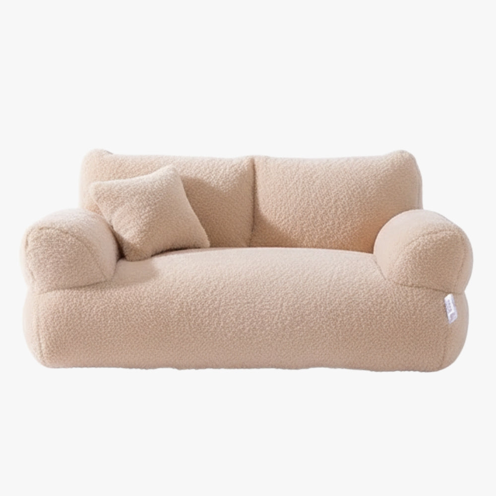 canape-pour-chien-beige-face