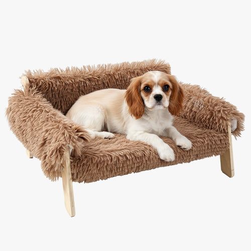 canape-pour-petit-chien-marron-fourrure