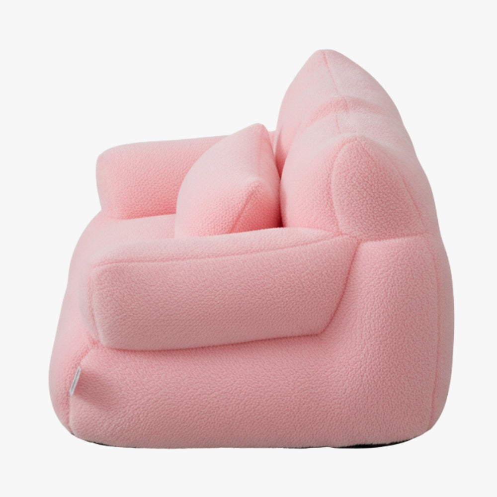 canape-pour-petit-chien-rose-cote