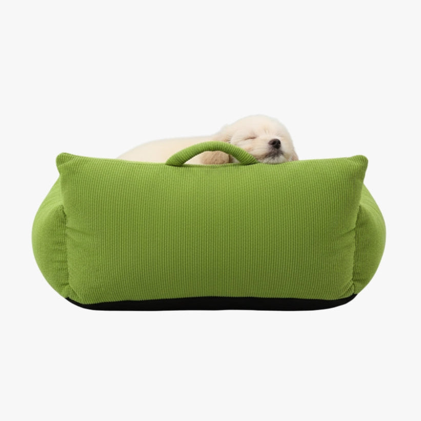 canape-pour-petit-chien-vert-dos