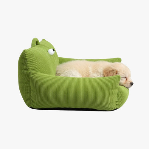 canape-pour-petit-chien-vert-side