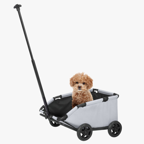 chariot-de-transport-pour-chien-gris