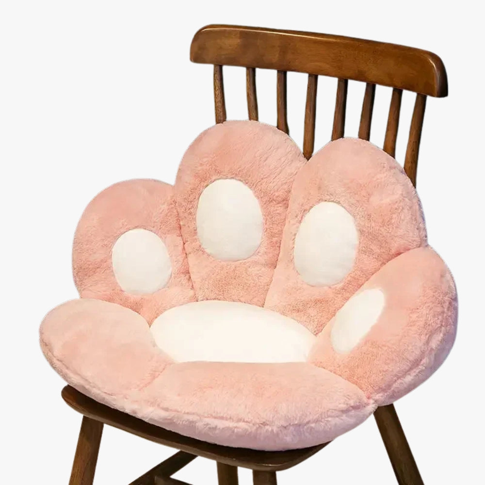 coussin-pour-chien-en-forme-de-patte-rose-chaise