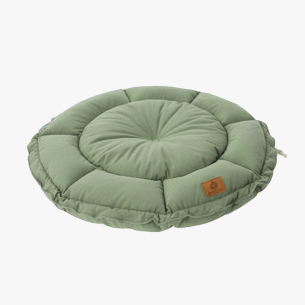 coussin-rond-pour-chien-vert-face