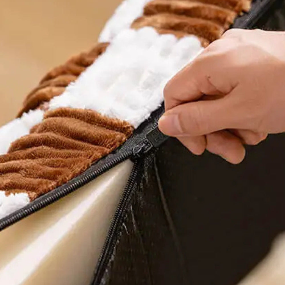 matelas-pour-chien-a-carreaux-marrons-blancs-zip