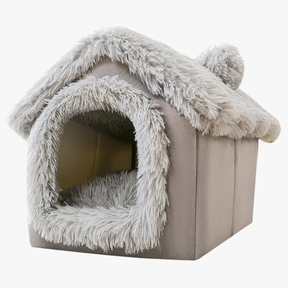 niche-en-fourrure-pour-chien-grise-angle