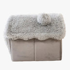 niche-en-fourrure-pour-chien-grise-cote