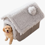 niche-en-fourrure-pour-chien-grise-dessus