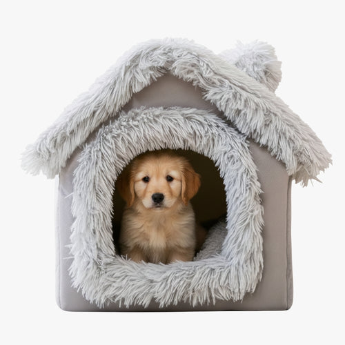 niche-en-fourrure-pour-chien-grise-m