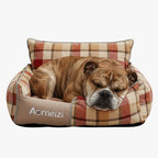 panier-canape-pour-chien-carreaux-rouges