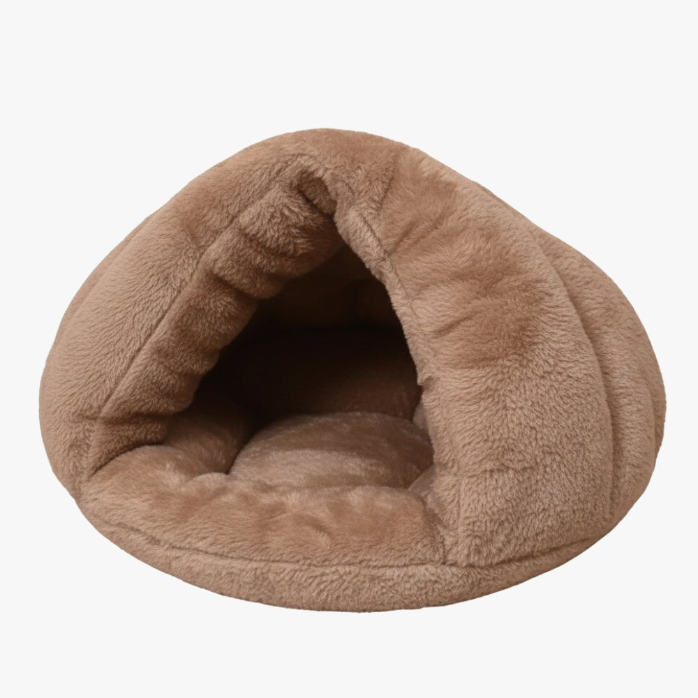 panier-chausson-pour-chien-marron-vide-face