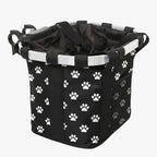 panier-de-velo-pour-chien-noir-motif-pattes-cote