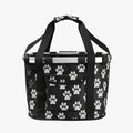 panier-de-velo-pour-chien-noir-motif-pattes-face