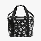 panier-de-velo-pour-chien-noir-motif-pattes-face