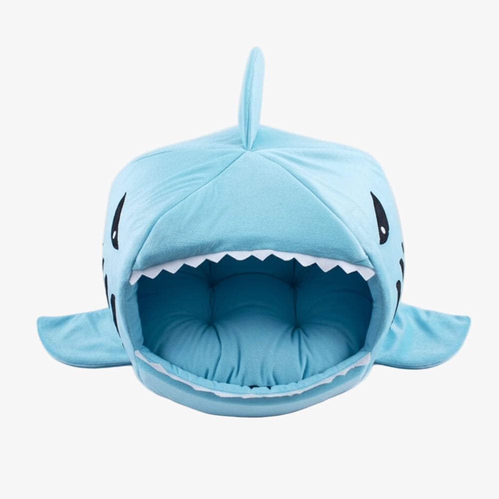 panier-igloo-pour-chien-requin-bleu-dessus