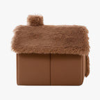 panier-niche-pour-chien-en-fourrure-marron-cote