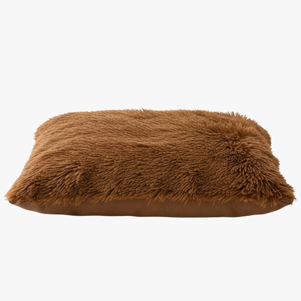 panier-niche-pour-chien-en-fourrure-marron-coussin