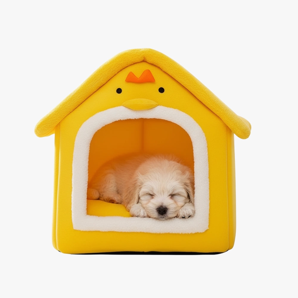panier-niche-pour-chien-jaune-face