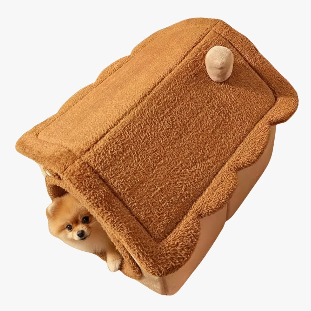 panier-niche-pour-chien-marron-dessus