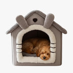 panier-niche-pour-petit-chien-gris-face