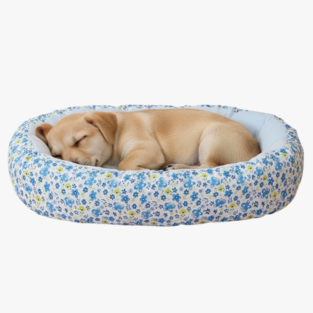 panier-pour-chien-a-fleurs-bleu