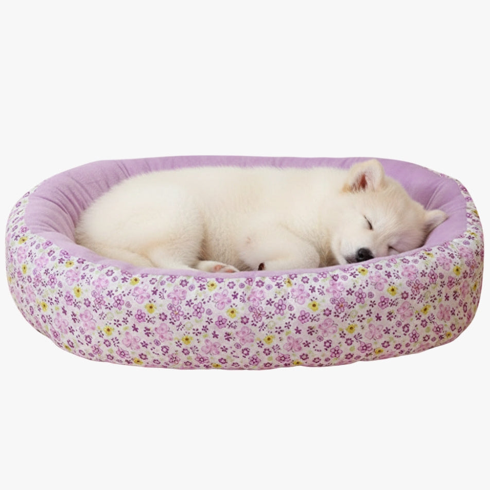 panier-pour-chien-a-fleurs-violet