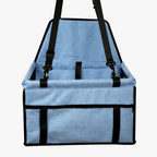 panier-pour-chien-bleu-pour-voiture-face