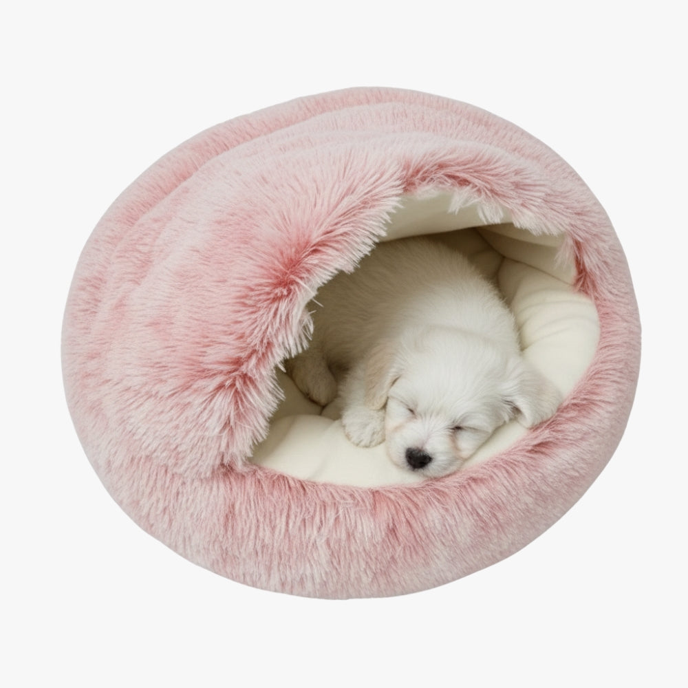 panier-pour-chien-chausson-a-fourrure-rose-dessus