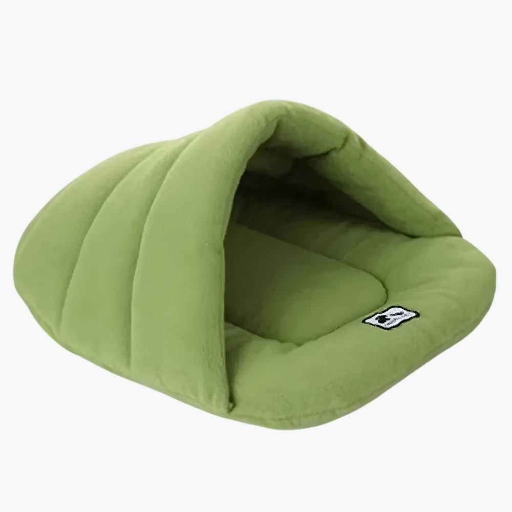 panier-pour-chien-chausson-vert-angle