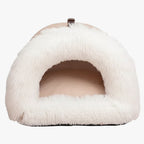 panier-pour-chien-couvert-a-fourrure-beige-face