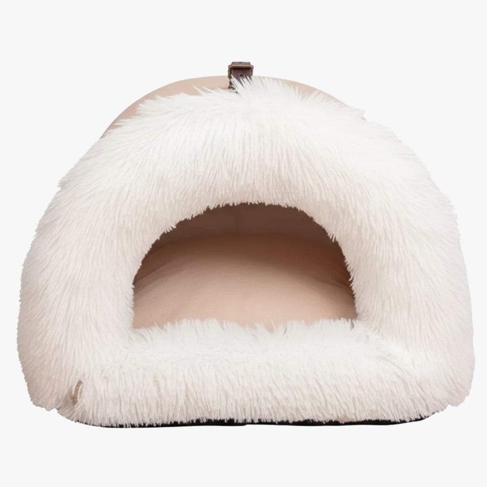 panier-pour-chien-couvert-a-fourrure-beige-face