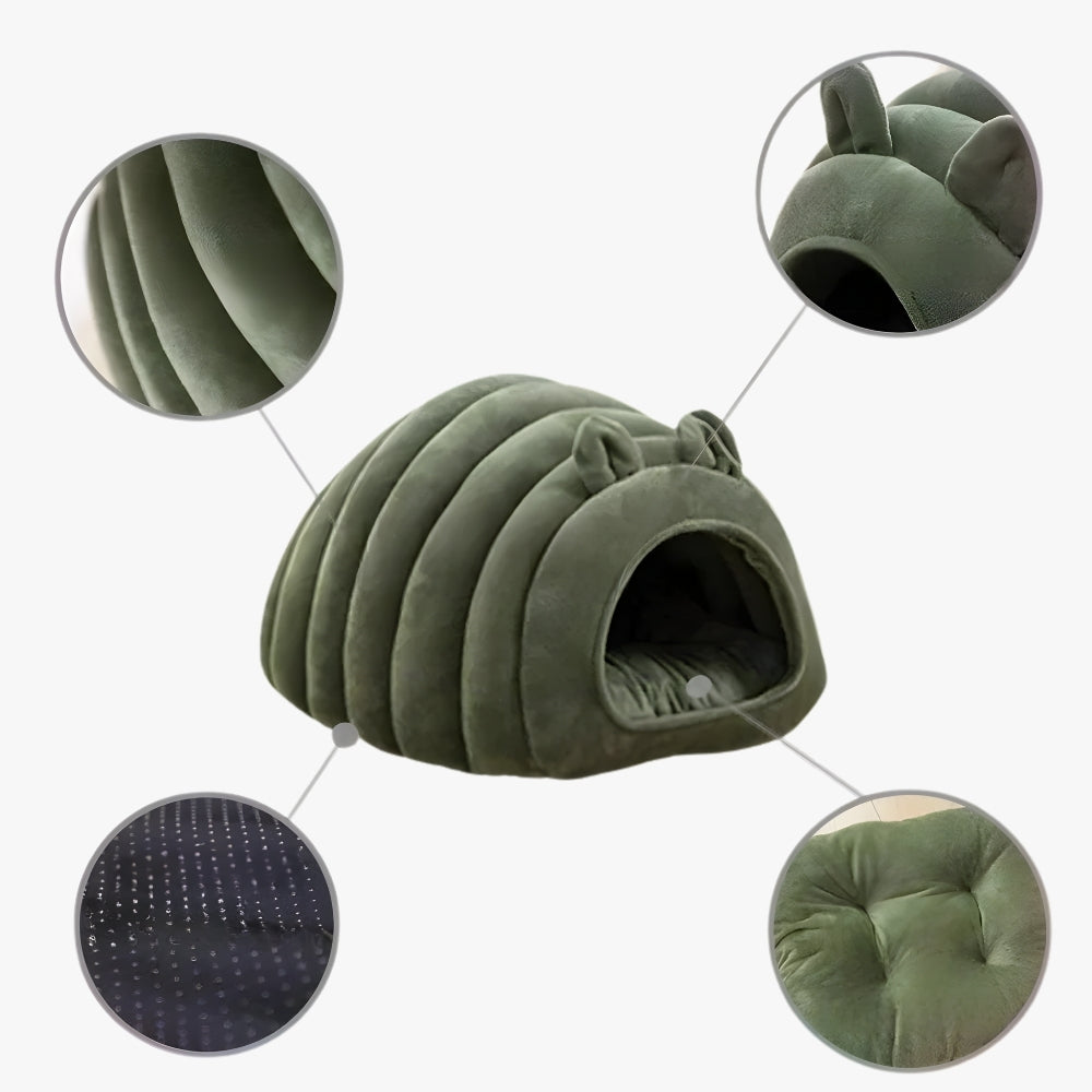 panier-pour-chien-couvert-chenille-vert-closeups