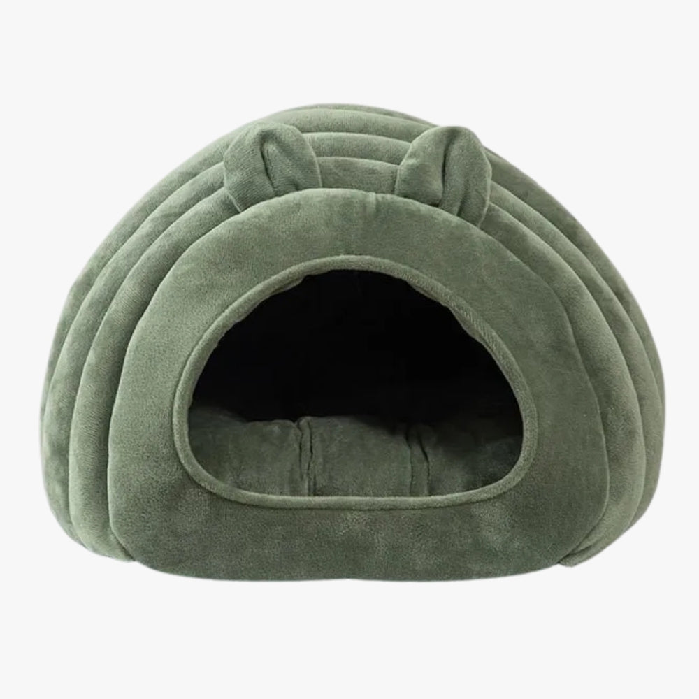 panier-pour-chien-couvert-chenille-vert-face