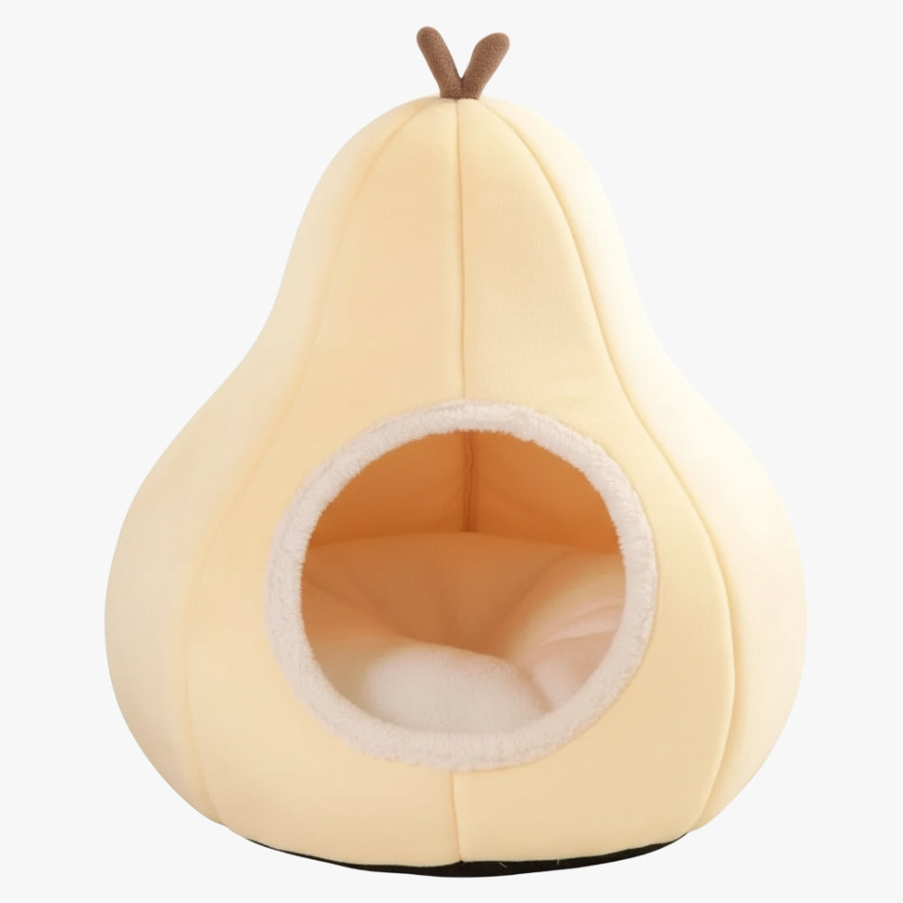 panier-pour-chien-couvert-en-forme-de-poire-jaune-face