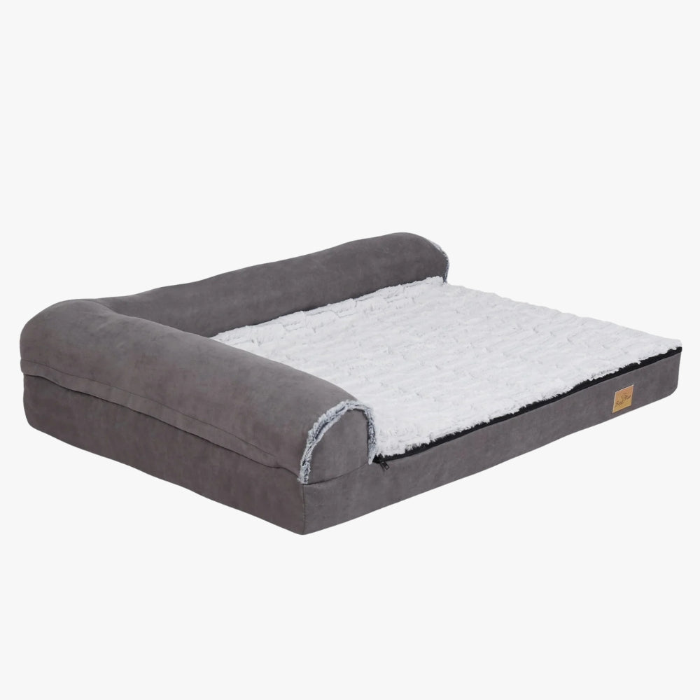 panier-pour-chien-dangle-orthopedique-gris-vide