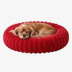 panier-pour-chien-donut-moelleux-rouge-face