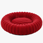 panier-pour-chien-donut-moelleux-rouge-vide