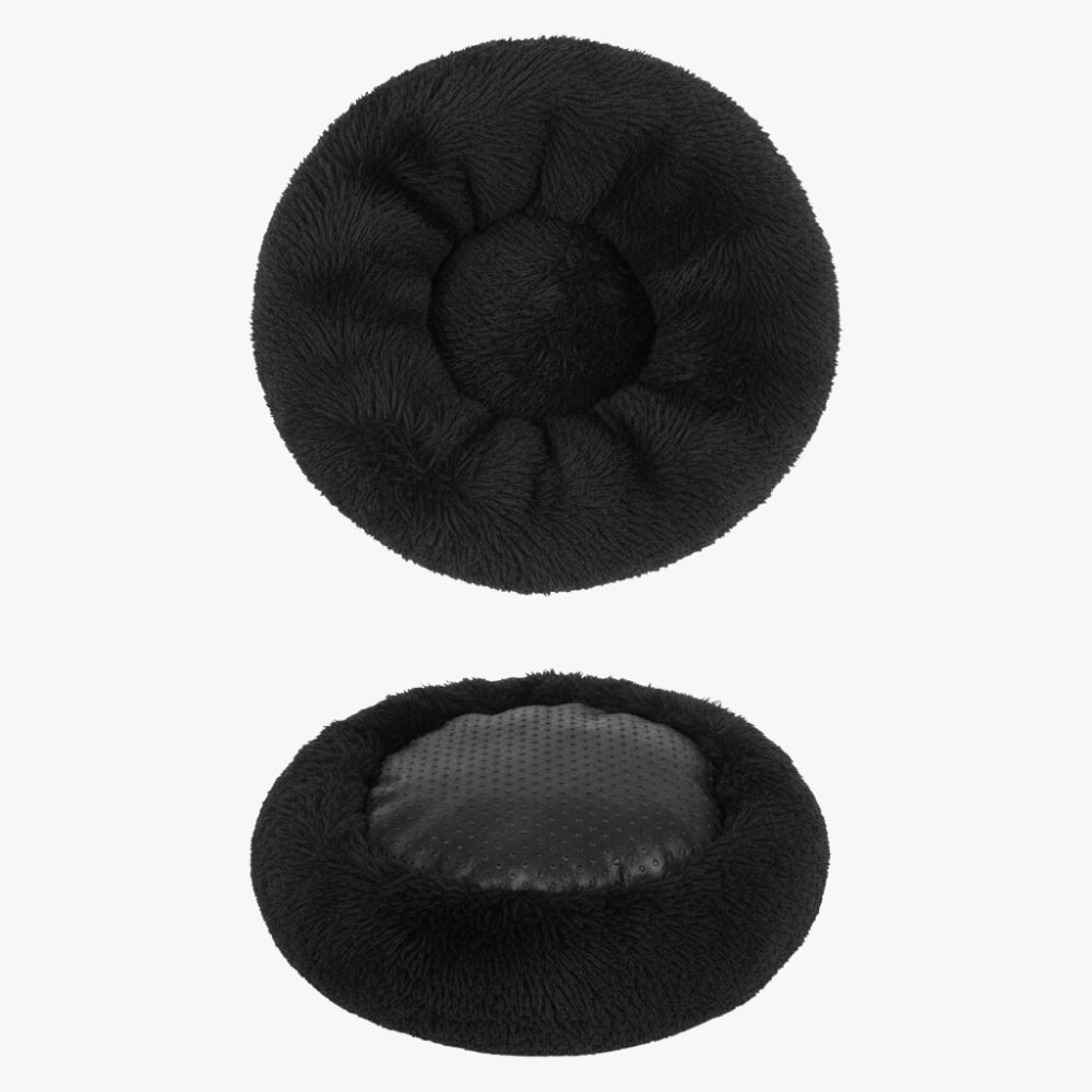panier-pour-chien-donut-noir-dessus-dessous