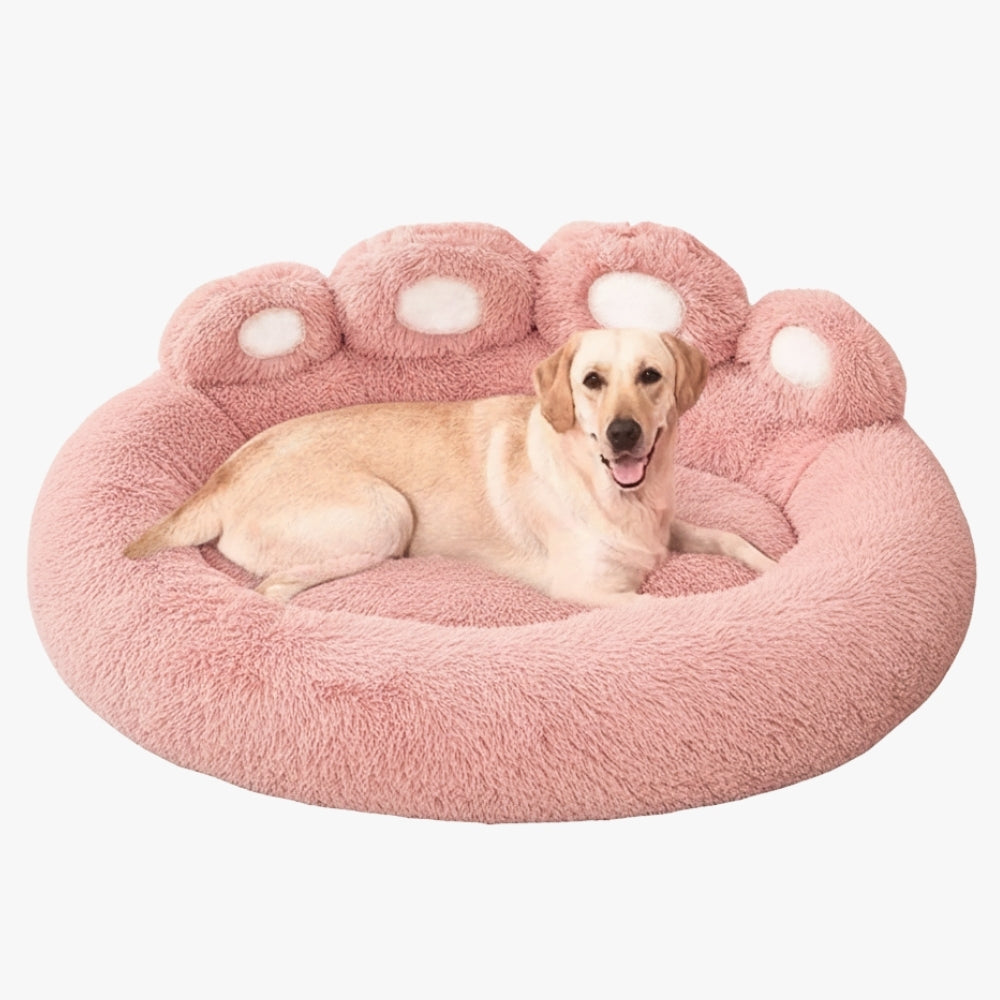 panier-pour-chien-en-forme-de-patte-rose-face