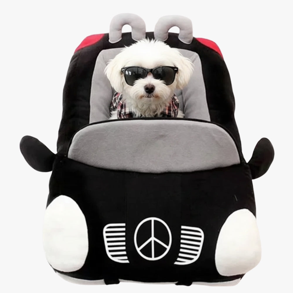 panier-pour-chien-en-forme-de-voiture-noir-devant