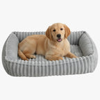 panier-pour-chien-en-velours-gris-clair