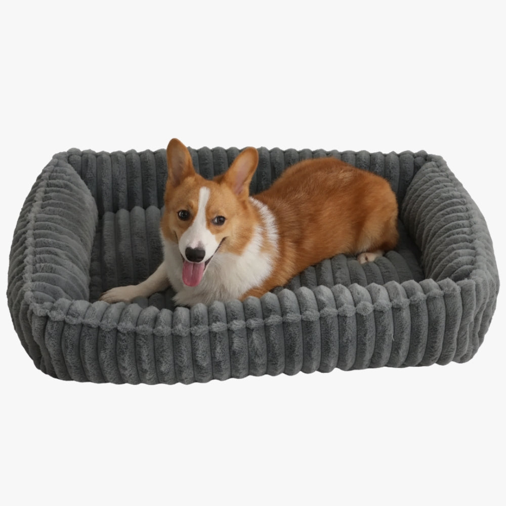 panier-pour-chien-en-velours-gris