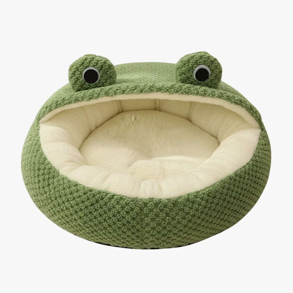 panier-pour-chien-grenouille-en-velours-vide